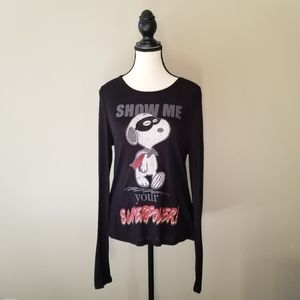 Rare Princess Goes Hollywood Snoopy Top, Long-Sleeve, size EU38 (M), black
